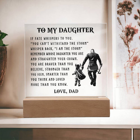 Viking Dad To Daughter Gifts - The Storm -  Square Acrylic Plaque
